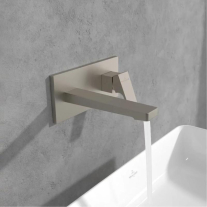 Baterie pentru lavoar Villeroy&Boch, Architectura Square, montaj încastrat, brushed nickel